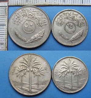 mince Iráku - 50 a 25 fils