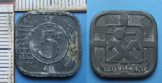 1941 - 5 centimes - válečné Nizozemí