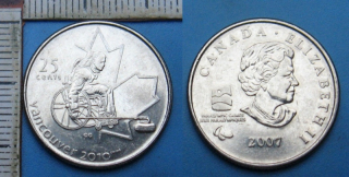 2007 - 25 cents - Kanada, OH Vancouver 2010, Curling vozíčkář