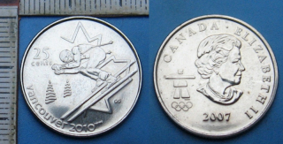 2007 - 25 cents - Kanada, OH Vancouver 2010, Lyžování sjezd