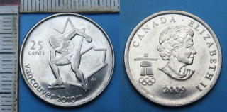 2009 - 25 cents - Kanada, OH Vancouver 2010, Rychlobruslení