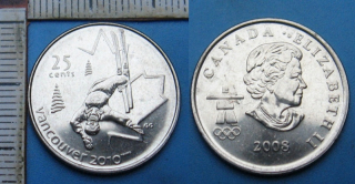 2008 - 25 cents - Kanada, OH Vancouver 2010, Akrobatické lyžování