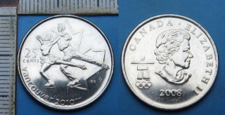 2008 - 25 cents - Kanada, OH Vancouver 2010, Krasobruslení
