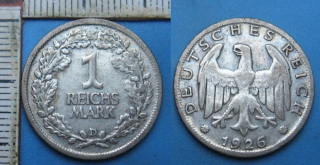 1926 D - 1 mark, stříbro - Německo, Weimar