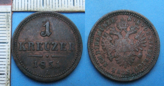 1851 A - 1 kreuzer - František Josef I.