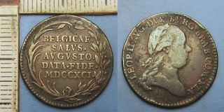 1791 - žeton - Leopold II., K holdování v Hagenau