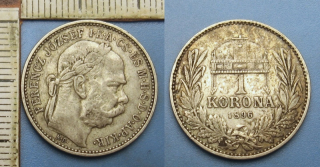 1896 KB - 1 koruna, stříbro - František Josef I., vzácnější
