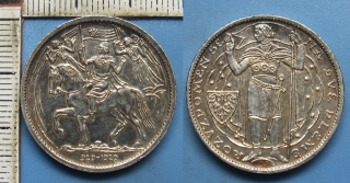 1929 - medaile, stříbro - Španiel Otakar, Milenium sv. Václava, 28 mm