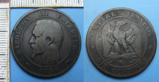 1854 A - 10 centimes - Francie, Napoleon III.