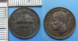 1905 R - 1 centesimo - Itálie, Vittorio Emanuele III.