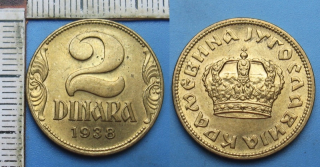 1938 - 2 dinara - Jugoslávie