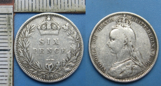 1890 - 6 pence, stříbro - Velká Británie, Viktoria