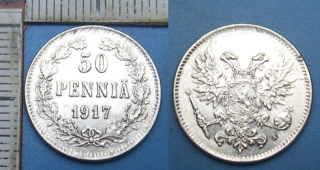 1917 S - 50 pennia - Finsko pod Ruskem, Mikuláš II.