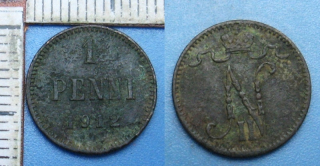 1912 - 1 penni - Finsko pod Ruskem, Mikuláš II.