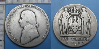 1802 A - tolar, stříbro - Fridrich Wilhelm III., Prusko