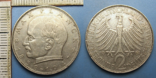 1961 D - 2 deutsche mark - Německo, NSR, Max Planck