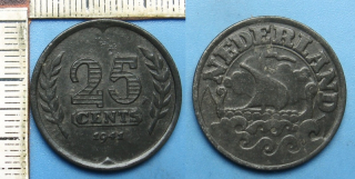 1941 - 25 cents - válečné Nizozemí