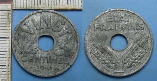 1941 - 20 centimes - válečná Francie