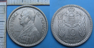 1946 - 10 francs - Monako,  Louis II.