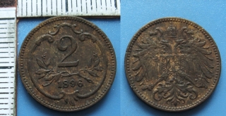 1896 - 2 heller - František Josef I.