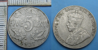 1927 - 5 cents - Kanada, Jiří V.
