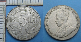 1928 - 5 cents - Kanada, Jiří V.