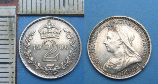 1900 - 2 pence, stříbro - Velká Británie, Victoria, typ Maundy sets