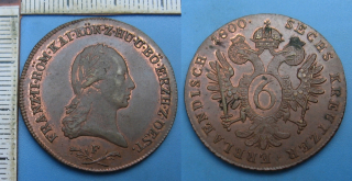 1800 F - 6 krejcar - František I., krásný, vzácnější