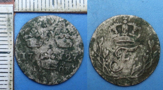 1727 - 1 ore, stříbro - Frederick I., Švédsko