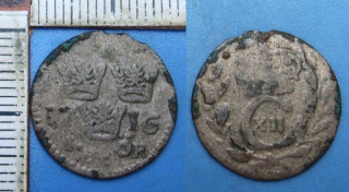 1716 - 1 ore, stříbro - Carl XII., Švédsko