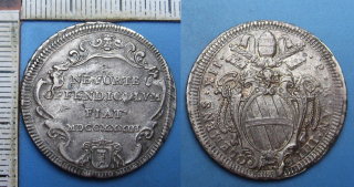1733/IIII - testone, stříbro - Clement XII., Vatikán, Řím, krásný, vzácnější