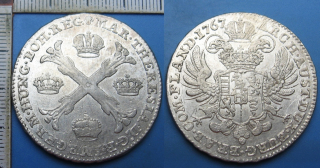 1767 - 1 křížový tolar, stříbro - Marie Terezie, pro Rakouské Nizozemí, Brusel, pěkný