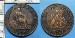 1870 OM - 10 centimos - Španělsko