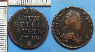 1789 - liard - Josef II., Brusel, pro Rakouské Nizozemí