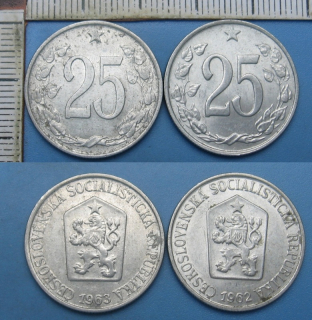 1962, 63 - 2x 25 haléřů