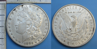 1883 - 1 dollar, stříbro - USA, Morgan