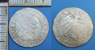 1543 - groš, stříbro - Friedrich II, Slezko, Lehnice - Břeh