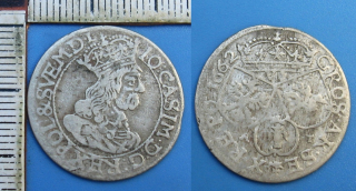 1662 AT - 6 groš, stříbro - Jan Kazimír, Polsko, Krakow