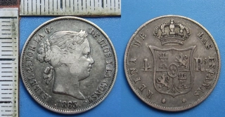 1863 - 4 reales, stříbro - Isabela II., Španělsko