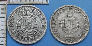 1960 - 20 escudos, stříbro - Portugalský Mosambik