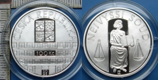 2025 - 100 Kč, PROOF, stříbro - Nejvyšší soud, certifikát, etue, kapsle