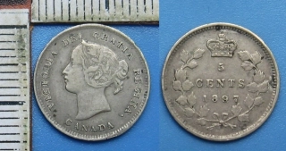 1897 - 5 cents, stříbro - Victoria, Kanada