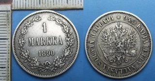 1890 L - 1 markka, stříbro - Finsko pod Ruskem, Mikuláš II.
