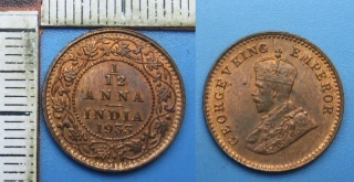 1933 - 1/12 anna - Jiří V., Britská Indie