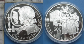 2015 - 500 Kč, stříbro, PROOF - Václav Thám, kapsle, etue, certifikát