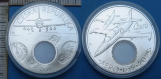 2025 - 500 Kč, BK, stříbro - Aero L39, certifikát, kapsle, etue