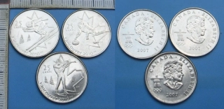 2007 - 25 cents - 3x Kanada, Vancouver 2010, zimní sporty - každý jiný