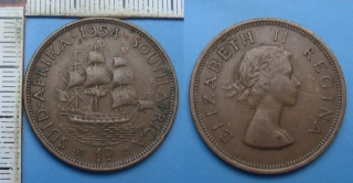 1954 - 1 penny - Britská Jižní Afrika, Alžběta II.