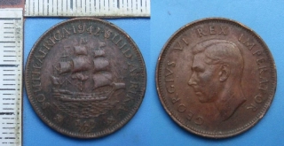 1942 - 1/2 penny - Britská Jižní Afrika, Jiří VI.