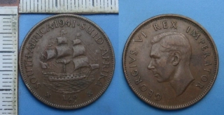 1941 - 1/2 penny - Britská Jižní Afrika, Jiří VI.